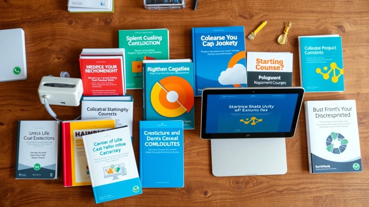 produits numeriques sur une table en bois