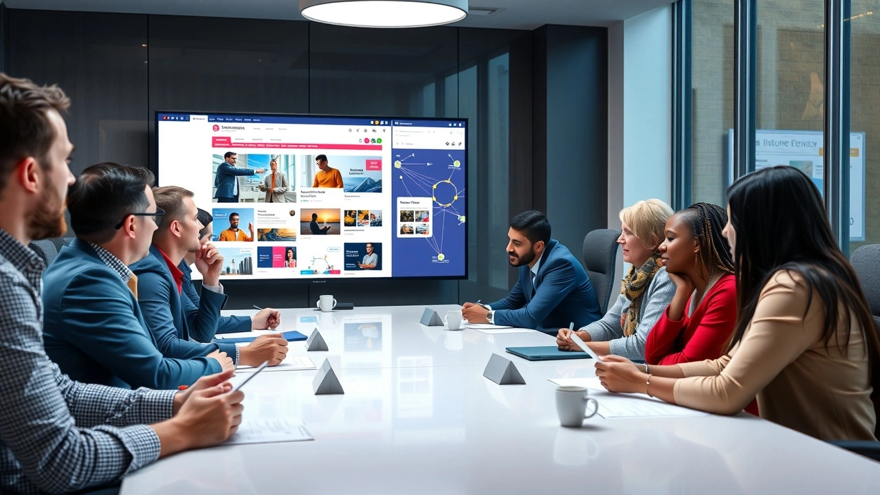 réunion stratégique sur des sites interconnectés