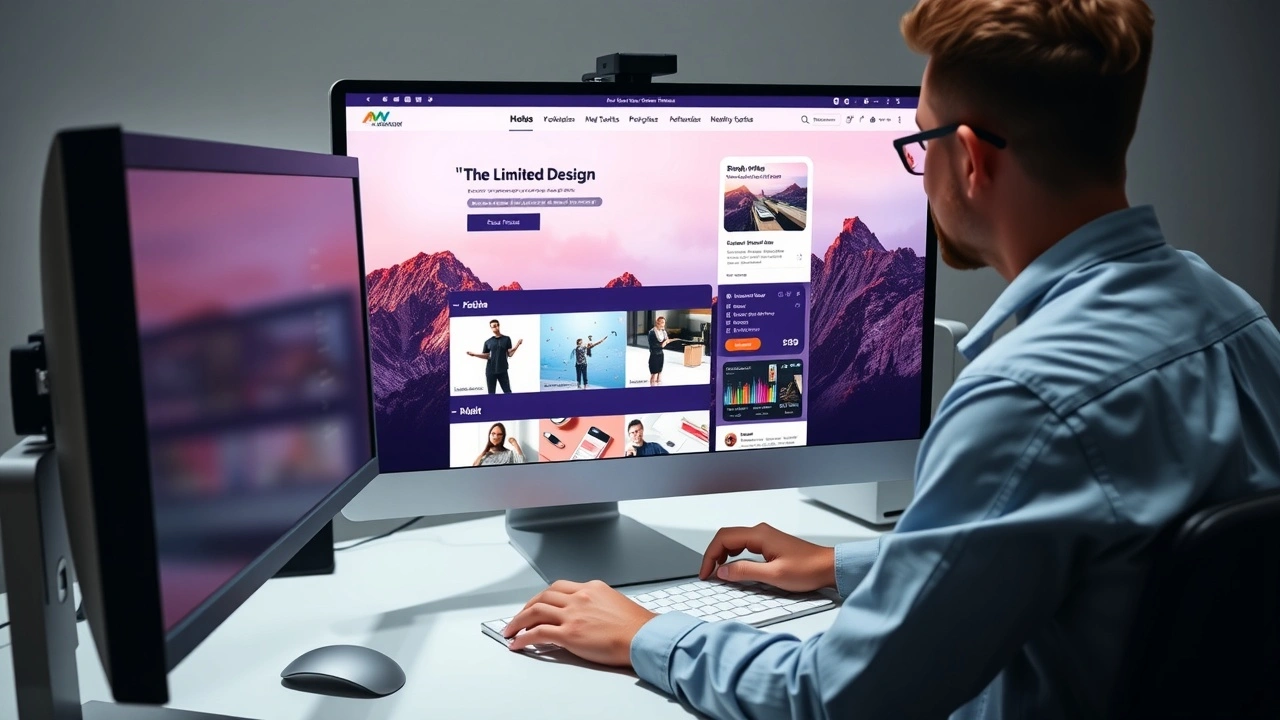 person concevant un site web interactif sur un ordinateur