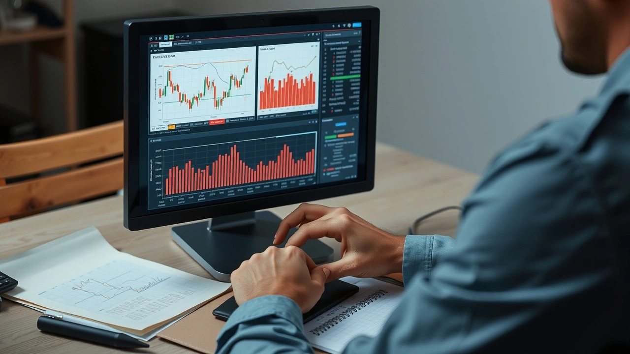 person analysant des graphiques sur un ordinateur