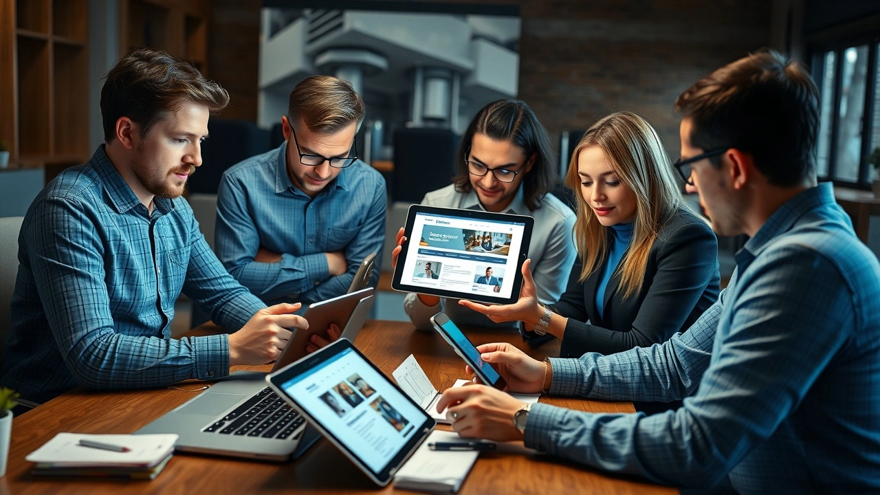 groupe d'utilisateurs testant un site web sur des appareils