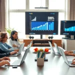 Un webinaire virtuel en cours avec des participants enthousiastes