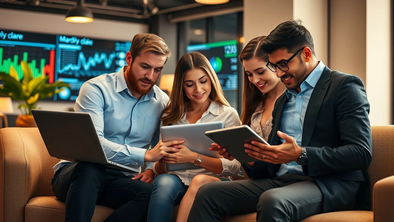 groupe de personnes analysant des données de marché