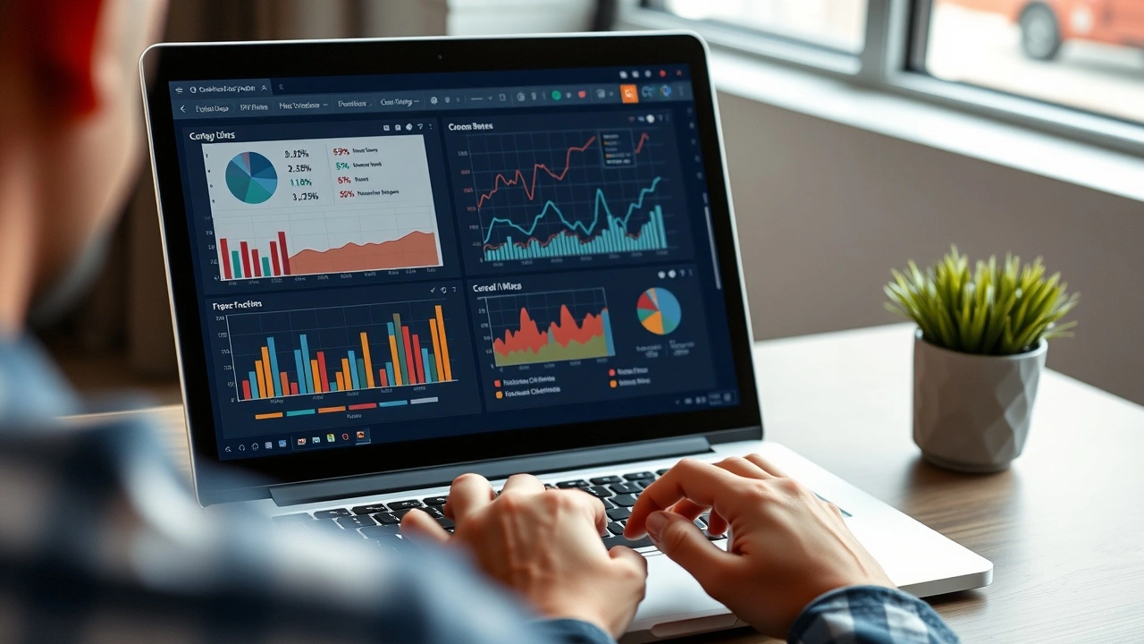 une personne analyse des données sur un ordinateur portable