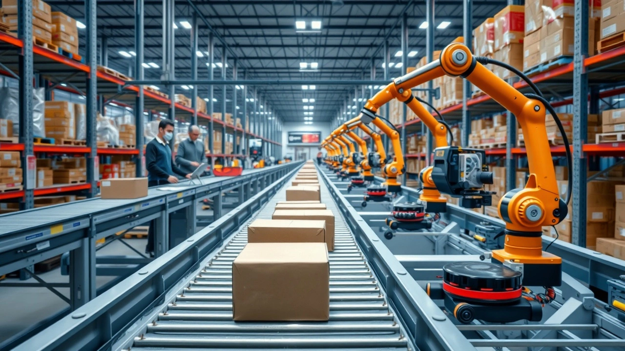 système de traitement des commandes automatisé dans un entrepôt