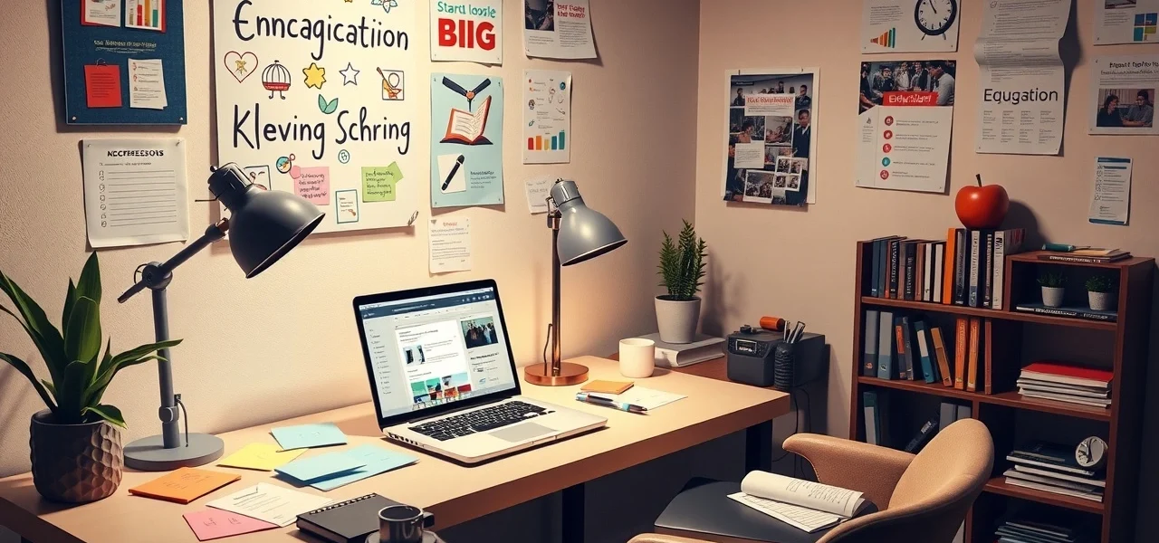 Espace de travail créatif pour créer un site web éducatif