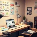 Espace de travail créatif pour créer un site web éducatif