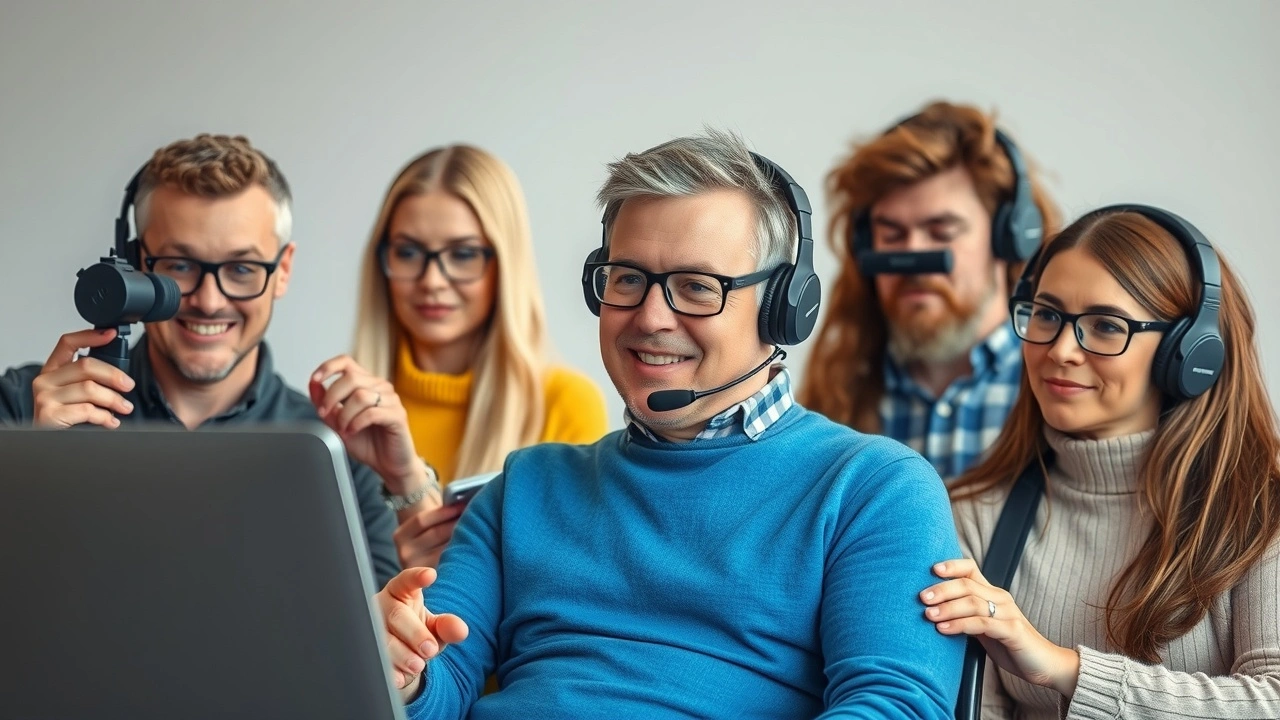 groupe de personnes utilisant des technologies d'assistance