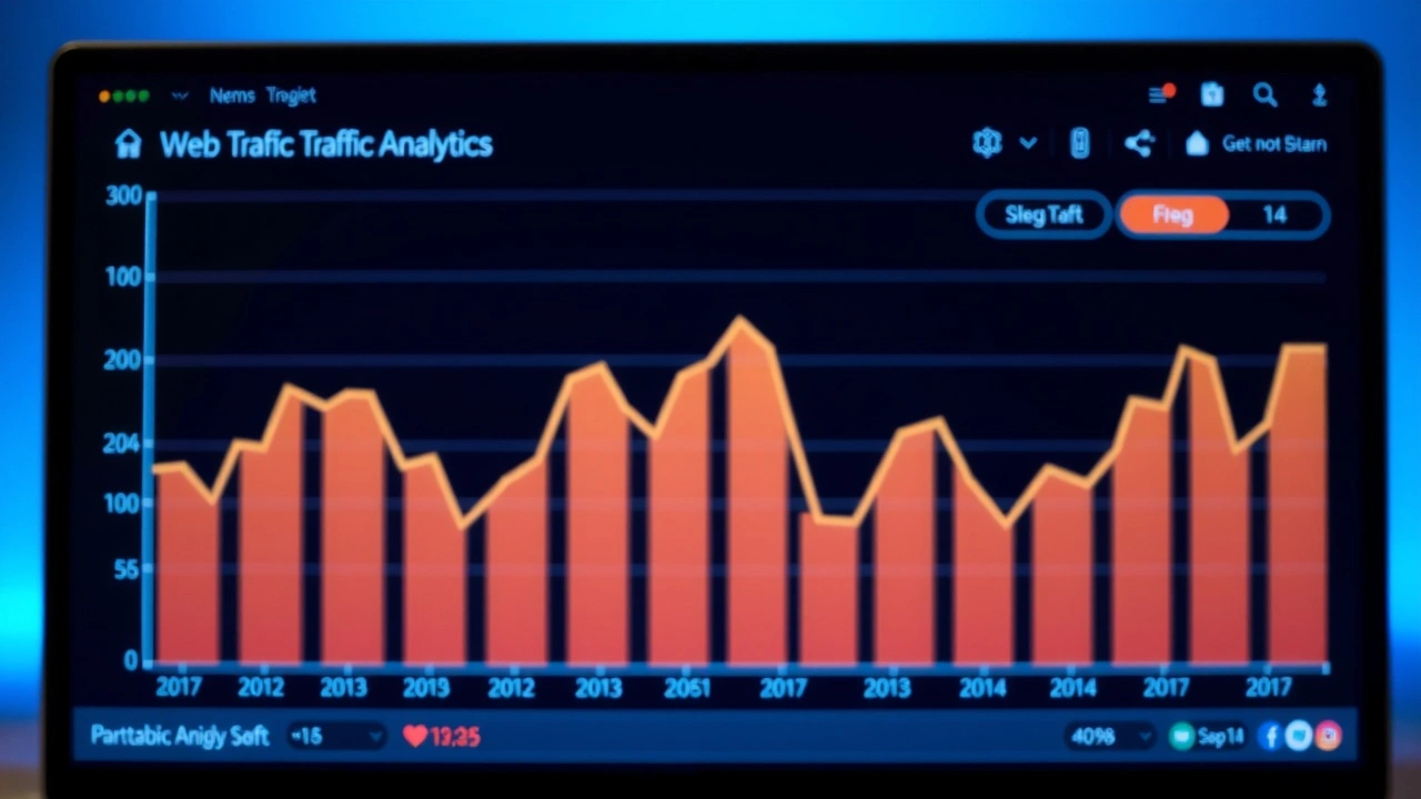 graphique de trafic web et tendances de recherche