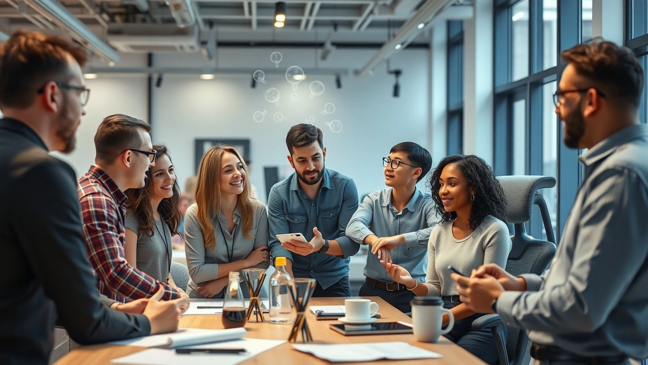 groupe discutant des idées de produits uniques