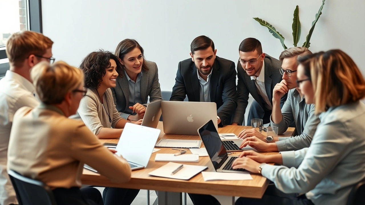 groupe divers brainstormant autour d'une table