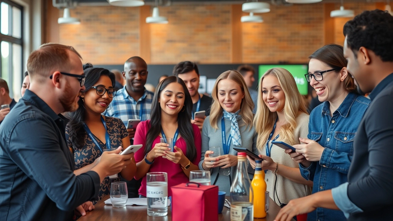 groupe divers d'influenceurs interagissant avec des marques