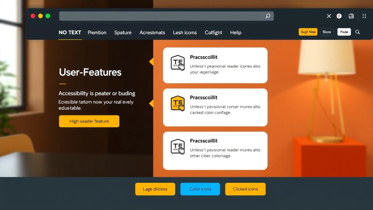 interface de site web accessible avec fonctionnalités
