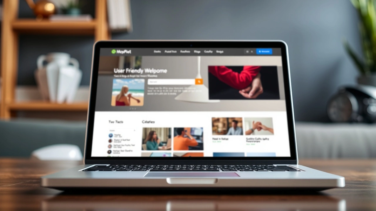 interface conviviale d'un site web sur un ordinateur