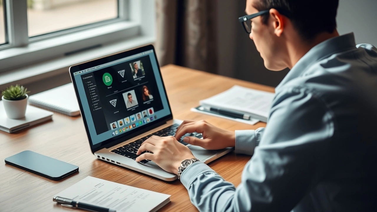 person utilisant des outils collaboratifs sur un ordinateur