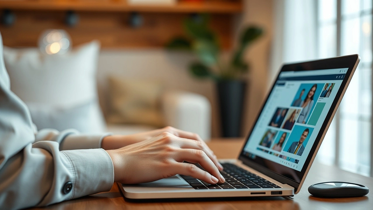 person utilisant un ordinateur portable pour partager du contenu