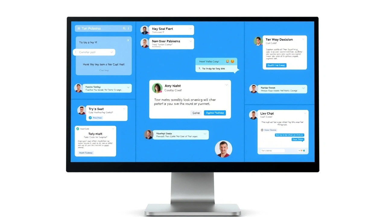 interfaces de solutions de chat en direct sur un ordinateur