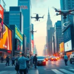 Une scène illustrant les nouvelles technologies influençant le marketing digital en 2024.