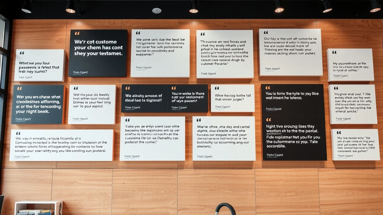 témoignages clients exposés dans une boutique en ligne moderne