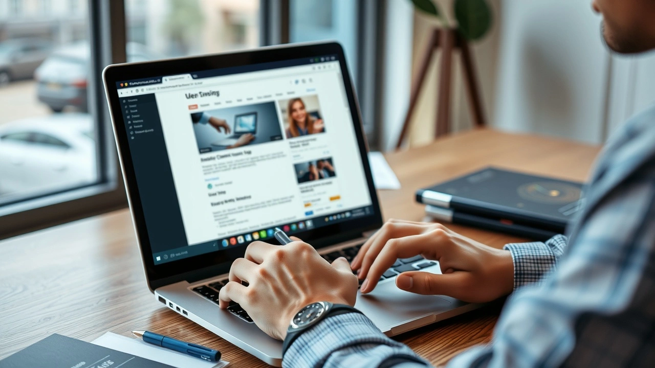 une personne testant un site web sur un ordinateur portable