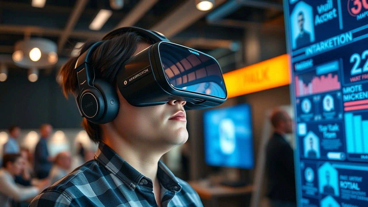 utilisateur portant un casque de réalité virtuelle