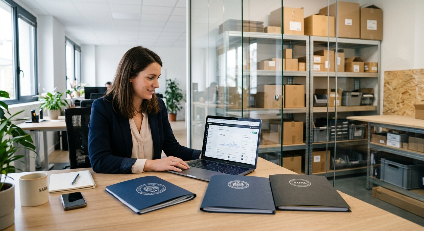 Entrepreneur choisissant entre SASU et EURL pour boutique en ligne